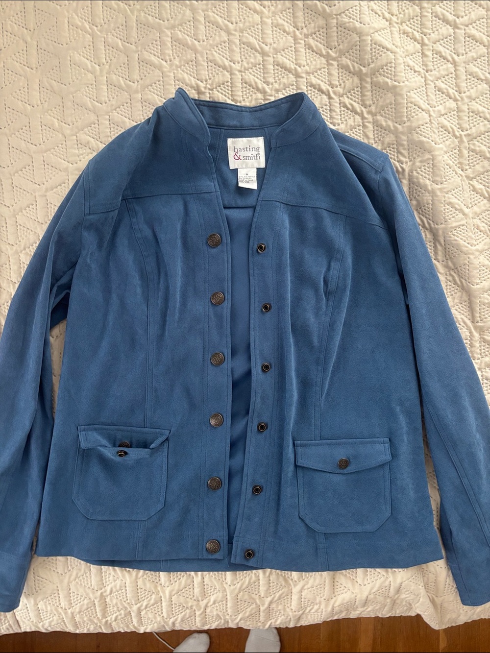 Hasting & Smith Blue Button-Front Women's Jacket